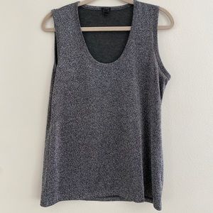 JCREW womens tank top sliver and black crew neck top size medium